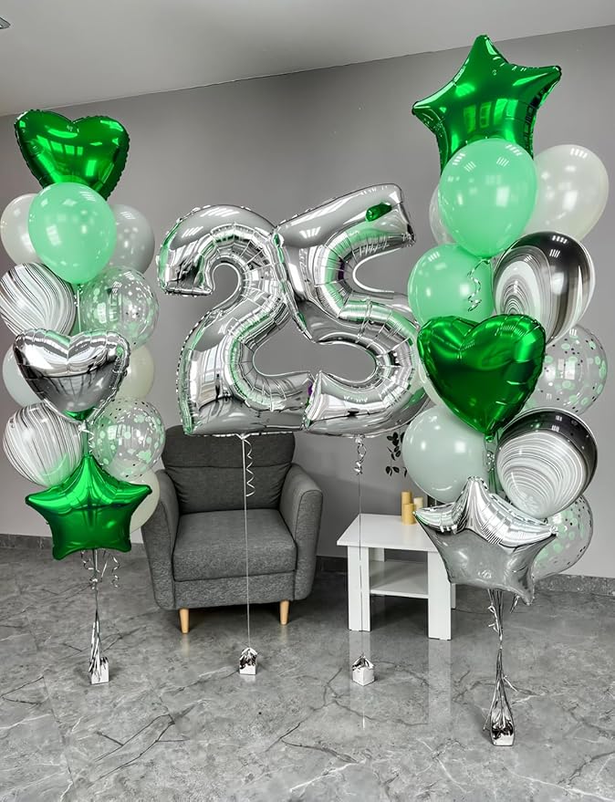 20 Pcs Star Balloons,18 Inch Silver Foil Balloons Glitter Star Shape Balloon Large Mylar Balloon for New Year Christmas Birthday Wedding Anniversary Baby Shower Gender Reveal Party Decorations