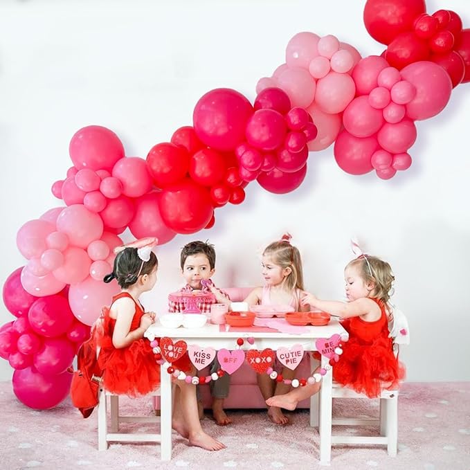 Red Pink Balloons 60 Pcs 12 Inch Fuchsia Hot Pink Rose Red Balloon Neon Pink Magenta Strawberry Berry Helium Balloons for Girls Princess Wedding Valentine Baby Shower Birthday Party Decorations