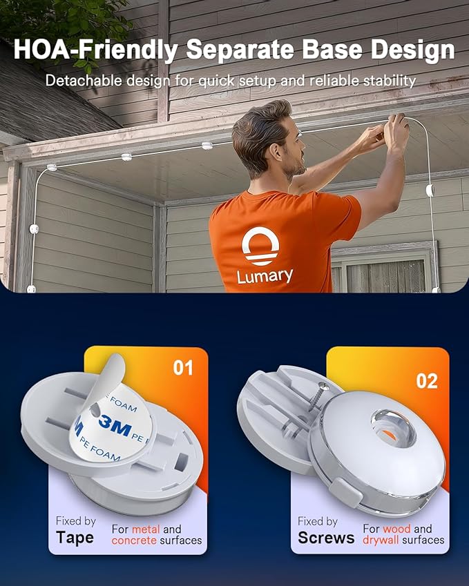 Lumary Permanent Outdoor Lights Max, 105ft with 80 LED Eave Lights 4800LM, RGBAICW Smart Outdoor Lighting IP67 Waterproof, Scene Modes for Daily and Accent Lighting, Works with Alexa/Google Assistant