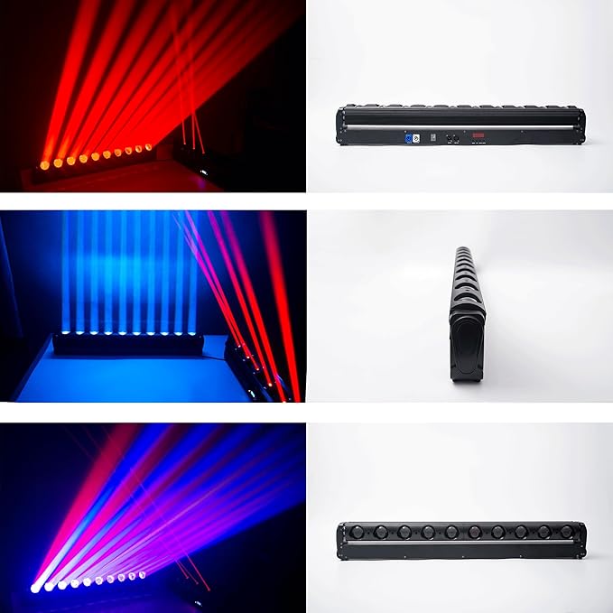 10LED Stage Wash Light Bar DMX Moving Head RGBW Color Strip Beam Strobe Beam DJ Lighting Wall Washer Lights Stage Lighting for KTV Club Ball Disco Wedding Party