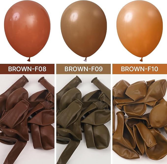PartyWoo Brown Balloons 100pcs 5 Inch Small Mini Boho Neutral Coffee Tan Fall Latex Balloons for Wedding Baby Shower Gender Reveal Graduation Safari Woodland Birthday Fall Party Decorations Brown-F09