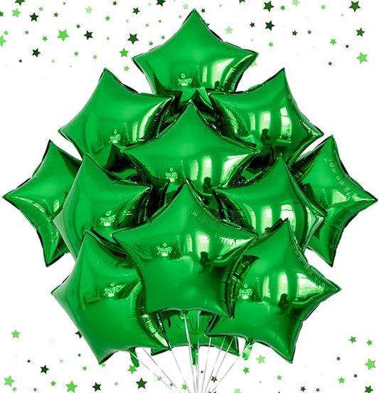 Star Balloons Green Star Shape Foil Balloons,20Pcs 18 Inch Foil Balloon Green Star Giant Mylar Balloon for Christmas Baby Shower Birthday Anniversary Wedding Party Decorations