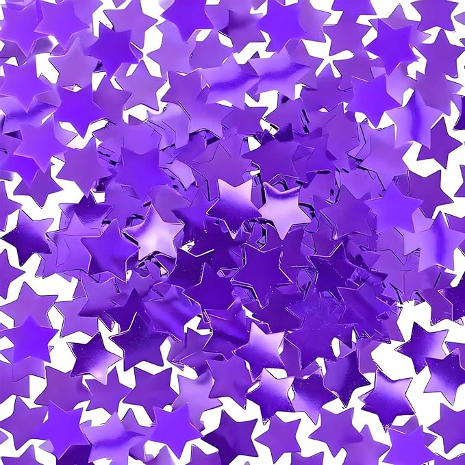 Purple Metallic Foil Star Confetti 0.78inch/2cm 8000PCS Table Confetti for Party Birthday Decoration or Filled Balloons