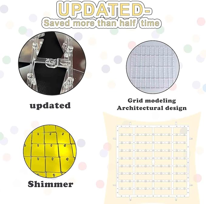 Black Shimmer Wall Backdrop 48pcs Sequin Shimmer Backdrop Panels, Photo Backdrops for Birthday, Anniversary, Wedding, Party Decoration