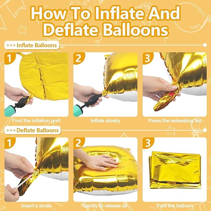 NISOCY 25PCS Metallic Silver Gold Square Foil Balloons Wall Backdrop Double Sided Chrome Gold Silver Balloons Arch Kit for New Year Anniversary Graduation Birthday Engagement Bridal Party Decorations