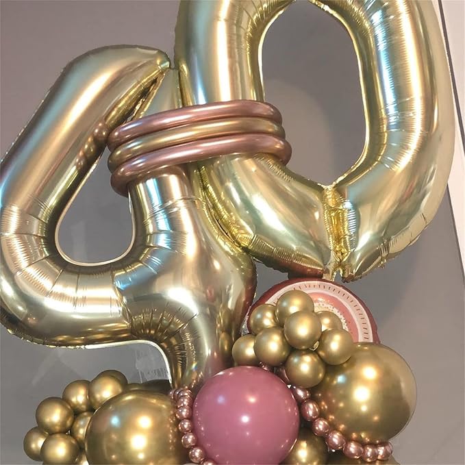 40 Inch Champagne Gold Foil Balloon Number 9, Large Self Inflating Light Gold Number Balloons 0-9 Helium Balloons Set for Girls Boys 9th Birthday Women Anniversary Graduation Party Decoration Supplies