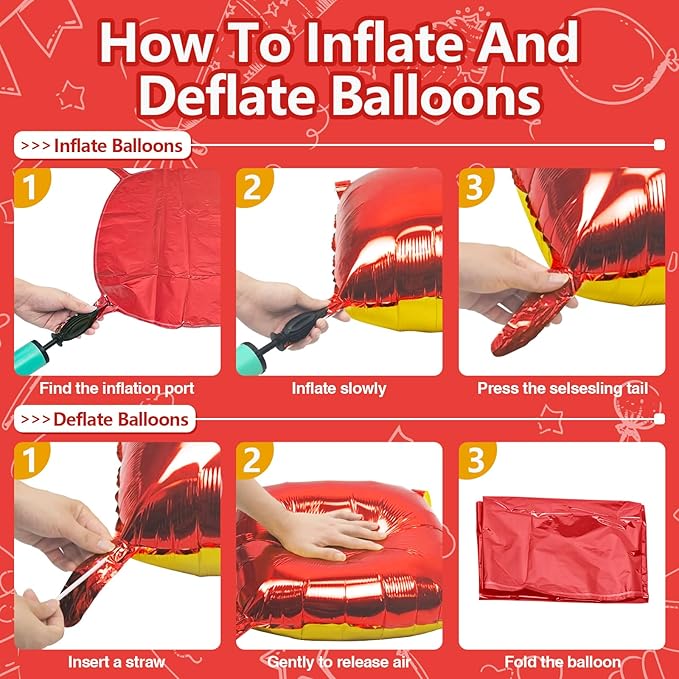 NISOCY 25PCS Christmas Balloons Red Gold Square Foil Balloons Wall Backdrop Metallic Double Sided Red Gold Balloons Tunnel Arch Kit for Valentine's Day Wedding Birthday Engagement Party Decorations