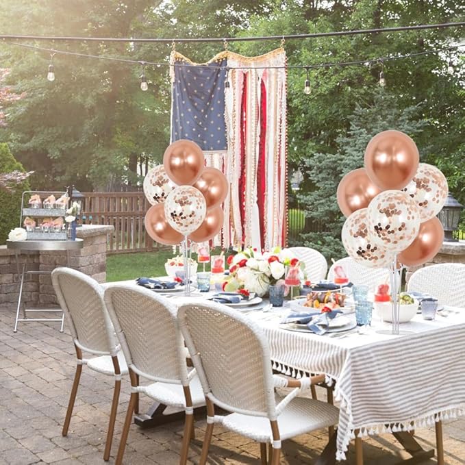 TONIFUL Rose Gold Balloon Stand Centerpiece Table Decorations,Balloons Stand Kit for Bridal Shower,Wedding,Engagement,Baby Shower,Graduation,Anniversary,Mother's Day,Birthday Decorations(4 Set)
