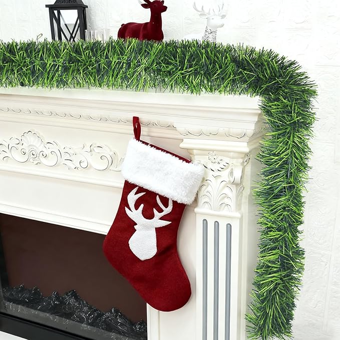 50 Ft Christmas Garland Decoration: Artificial Garland Non-Lit Soft Greenery Holiday Decor Outdoor or Indoor - Used Christmas Wedding Party