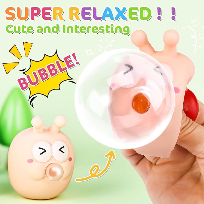 4 Pack Cute Squishy Fidget Toys, Animal Spit Bubbles Stress Relief Toy, Squishies Toys for Kids and Adults, Party Favors, Easter Basket Stuffers, Goodie Bag Stuffers and Stocking Stuffers