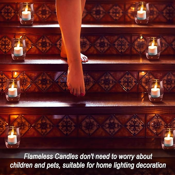 HL Flameless Candles with Remote Timer, 100+Hours Rechargeable Waterproof Battery Operated Tea Lights with Charging Base, Yellow LED Votive Floating Candles for Festival Wedding Home Party Decor-6pcs