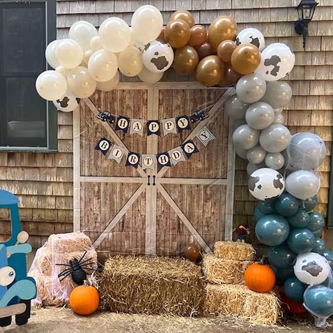 Dusty Blue White Balloons 60 Pcs Dusty Blue White Sand Balloons 12 Inch Neutral Boho Slate Blue Cream Beige Apricot Nude Brown Balloon for Boys Men Bear Bridal Baby Shower Birthday Party Decorations