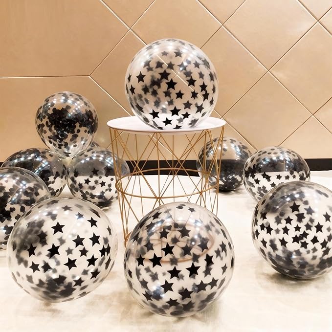 Black Metallic Foil Star Confetti 0.78inch/2cm 8000PCS Table Confetti for Party Birthday Decoration or Filled Balloons