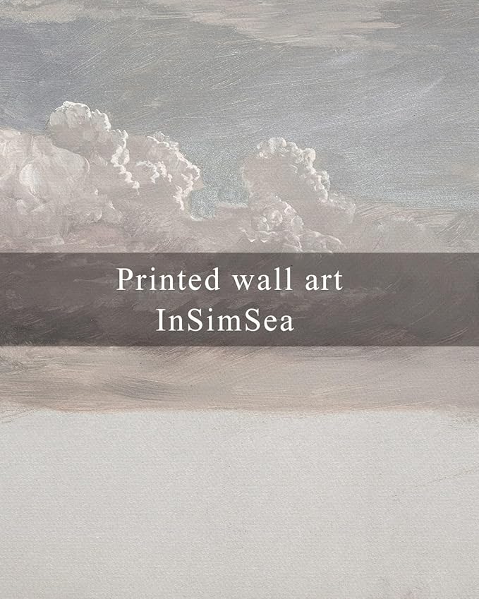 InSimSea Framed Canvas Wall Art Vintage Decor, Home Decor Classical Oil Painting Cloud Study Large Wall Decorations for Living Room, Canvas Pictures Art for Bedroom Bathroom Gallery, 16"x24"