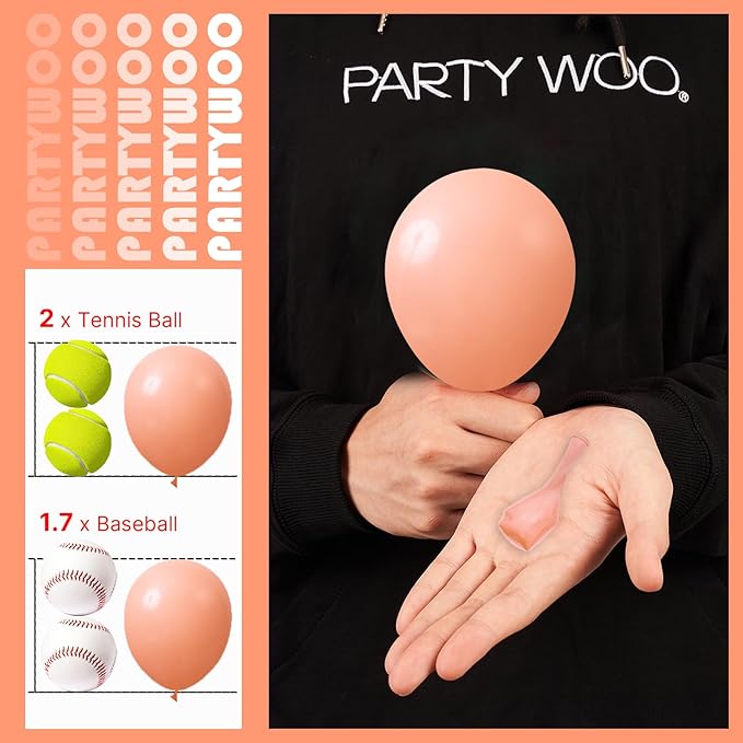 PartyWoo Peach Balloons 50 pcs 5 Inch Small Mini Pastel Light Orange Peachy Pink Latex Balloons for Wedding Baby Shower Gender Reveal Graduation Birthday Party Decorations Peach-Y21