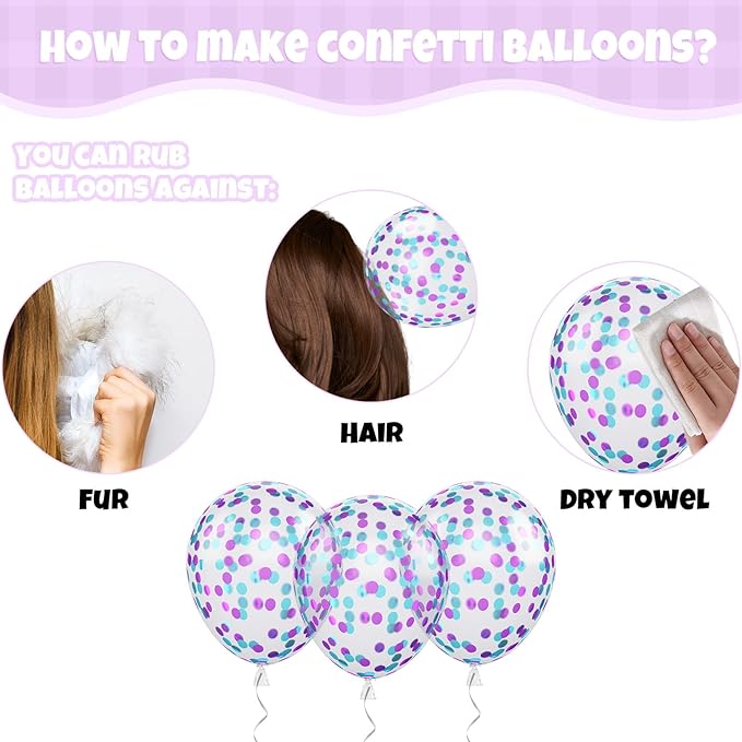 Monster Pink Balloon, 50 Pcs 12 Inches Metallic Purple Silver Confetti Balloon, Green Purple Teal Blue Pink Latex Balloons for Theme Birthday Baby Shower Party Decorations