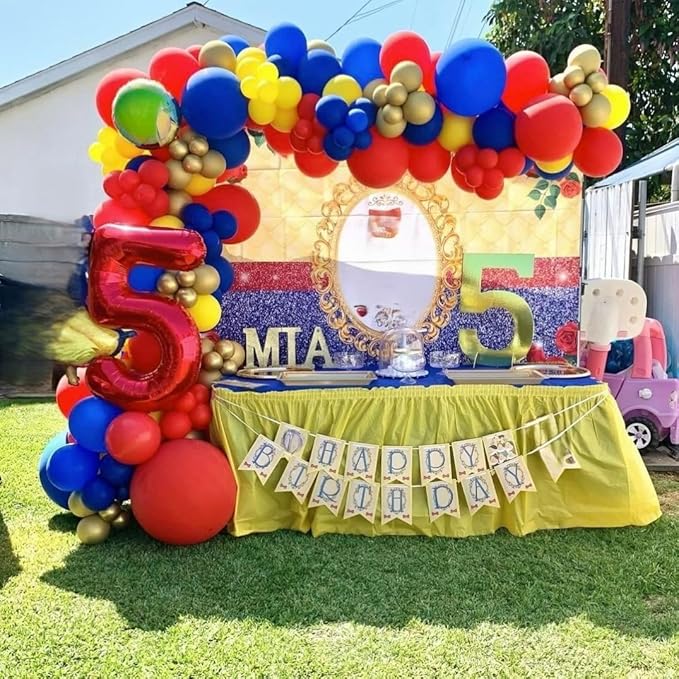 Carnival Circus Balloon Kit, 60PCS 12 Inches Red Yellow Blue Balloons Carnival Helium Balloon with Confetti Latex Balloons for Kids Boys Baby Shower Birthday Party Decoration Supplies