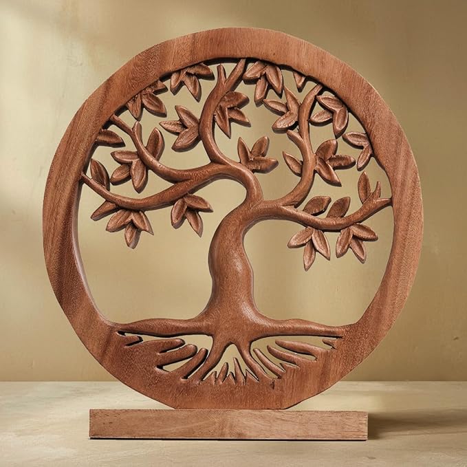 Decozen Solid Wood Tree Sculpture - Christmas Decor, Home Decor, Living Room, Boho, Coffee Table, Centerpiece Table Decorations, Mantle, Dining Table Centerpiece, Bathroom Shelf, Farmhouse