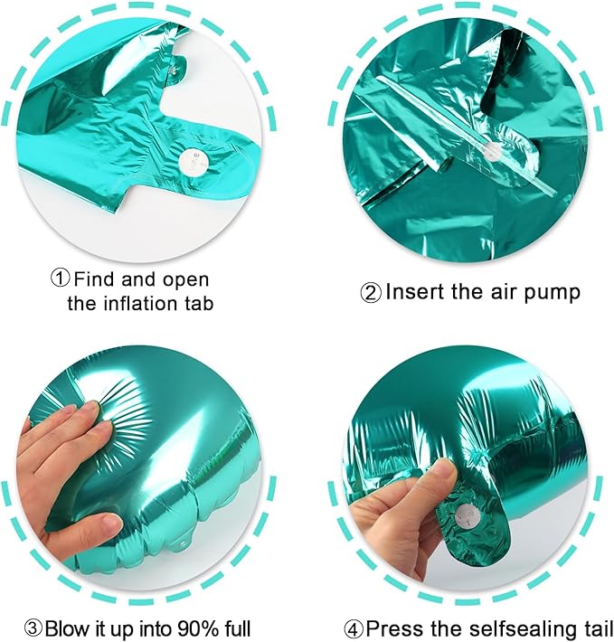 40 Inch Teal Blue 3 Large Number Balloon, 3 13 23 30 33 36 Teal Blue Birthday Party Decorations, Number Three Foil Balloons for Anniversary Party Graduations Celebration Supplies