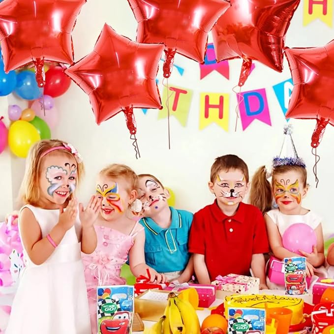 TONIFUL 30Pcs 18 Inch Large Red Star Shape Foil Balloons Big Red Stars Helium Mylar Ballons for Birthday Wedding Baby Shower Anniversary Engagement Party Decorations Supplies