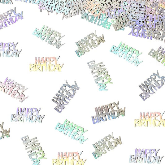 Birthday Confetti Happy Birthday Party Table Decorations Rainbow Silver Paper Table Scatters for Kids/Adult Birthday Anniversary DIY Crafts Party Supplies 100PC
