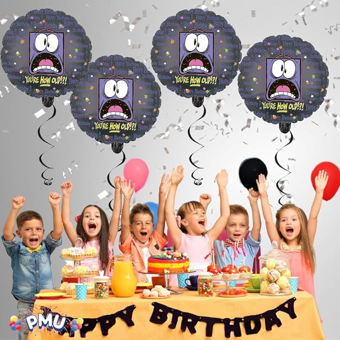 PMU Happy Birthday You're How Old? 18 Inch Mylar-Foil Balloon Pkg/25