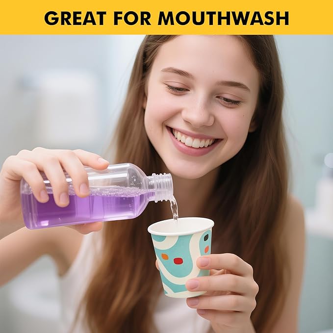 RACETOP [300 Pack] Paper Cups 3 oz, Bathroom Cups 3 oz, Disposable Bathroom Paper Cups, Small Mouthwash Cups, Ideal for Party