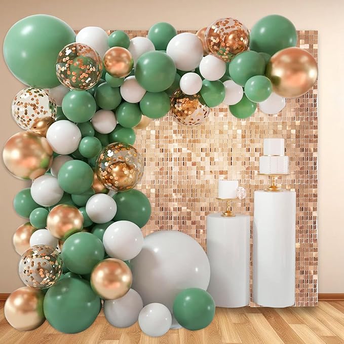 36 PCS Champagne Shimmer Wall Backdrop, Square Sequin Photo Backdrops Panel, Glitter Wall Background for Birthdays, Weddings, Halloween, Engagements, Disco Bachelorette Party Decoration (6FTx6FT)