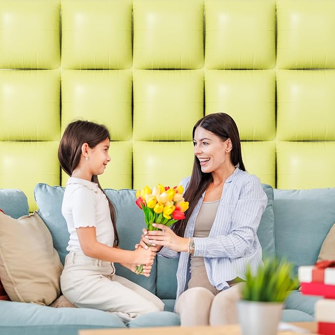 NISOCY 25PCS Yellow Square Foil Balloons Wall Backdrop Double Sided Pastel Yellow Balloons Arch Kit for Birthday Baby Bridal Shower Gender Reveal Easter Wedding Anniversary Party Decorations