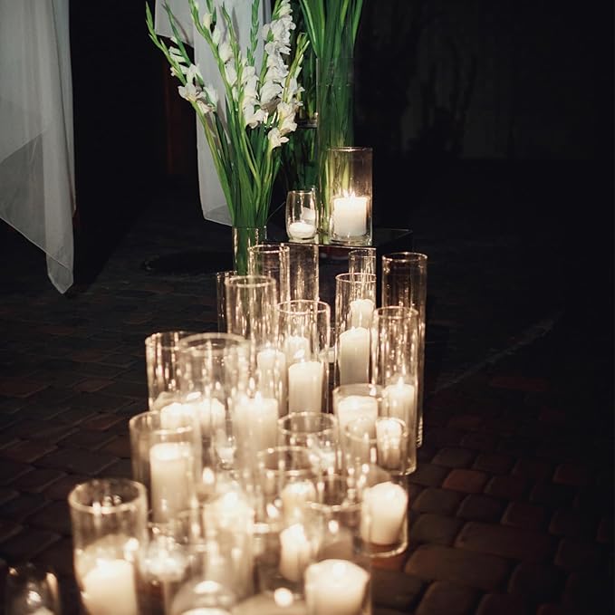 White Pillar Candles - 12 Packs Unscented Wax Pillar Candle, Long-Lasting 30 Hour Burn Time, 2x4 Inch, Elegant Decorative White Candles for Weddings, Centerpiece, Home Decor