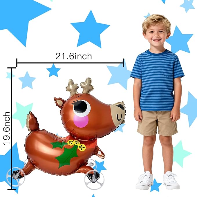 Walking Christmas Balloons, Self-Standing Foil Balloons for Christmas Party Decorations, New Year, Birthday Party Supplies (Walking2)