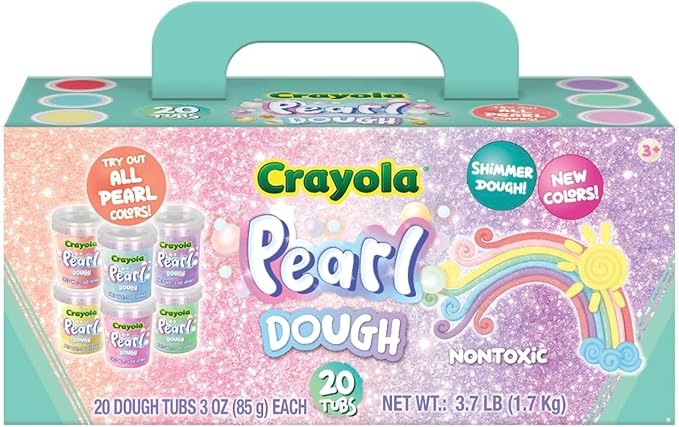 Crayola 20pk Pearl Dough 20pk x 3oz – Ideal Halloween Party Favors & Fidget Toys, Sparkling Colors for Creative Play, Safe Non-Toxic Crafting, Great Party Favors & Classroom Fun