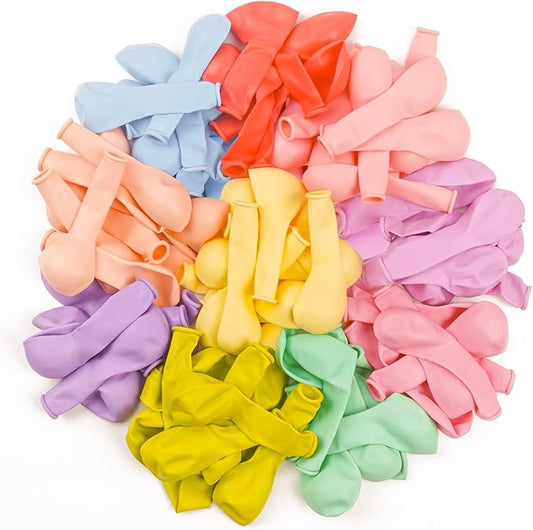PartyWoo Pastel Balloons 50 pcs 5 Inch Small Mini Pastel Rainbow Color Latex Spring Balloons for Graduation Baby Shower Gender Reveal Easter Birthday Party Decorations