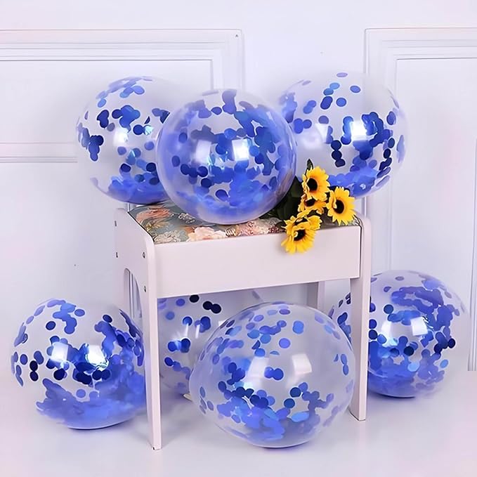 Blue Metallic Foil Confetti 8000 Pcs Shiny Round Table Confetti for Fill Balloon Wedding Graduation Party Decorations,60g of pack