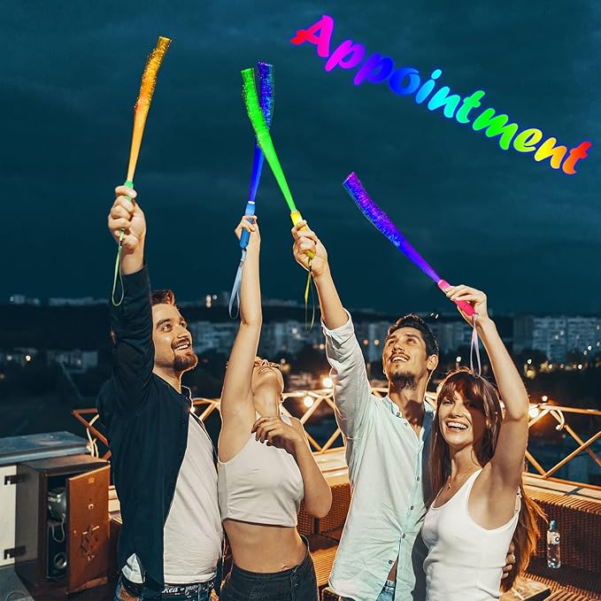 100 Pack Glow Sticks Mardi Gras Party Supplies ,3 Models Flashing Sticks, Fiber Optic Wands Light up Sticks Fit New Years Eve Wedding Birthday Christmas valentine's day
