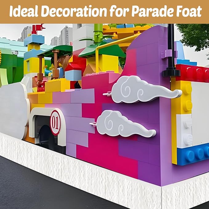 6 Pack 10 Feet White Wave Foil Fringe Garland Metallic Tinsel Streamers Banner Wall Hanging Curtain Backdrop for Parade Floats, Mother's Day, Easter, Wedding, Birthday Party Decoration