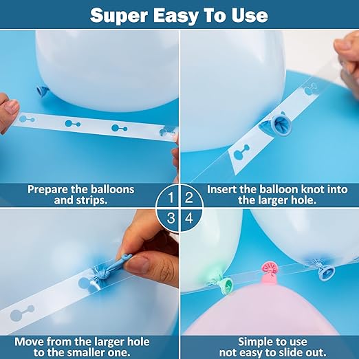 KICNIC Balloon Arch Strip Kit for Garland, 32.8 Feet Balloon Tape Strips and 200 Glue Point Dot Stickers for Party Wedding Birthday Baby Shower Graduation Decorations