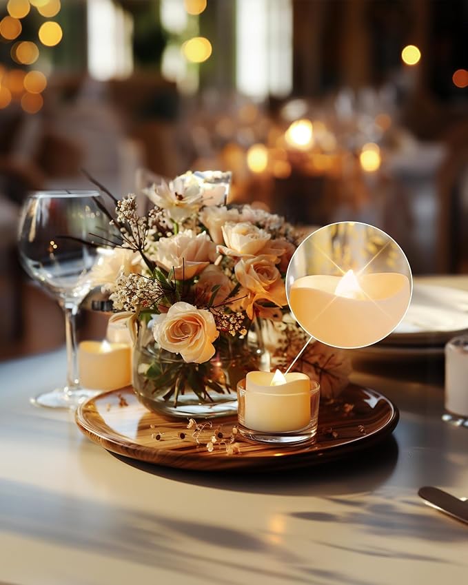 Homemory 12-Pack Flameless LED Tea Lights Candles Battery Operated, 200+Hour Fake Electric Candles TeaLights for Votive, Aniversary, Wedding Centerpiece Table Decor, Funeral, Halloween, Christmas