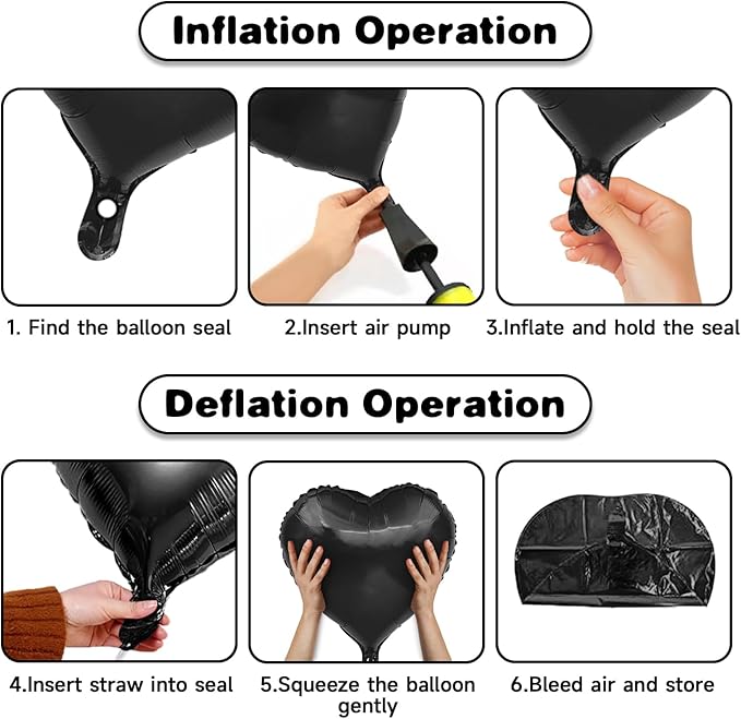 Black and Pink Heart Balloons, 19PCS Light Pink and Red Black Heart Shape Balloon, 18Inch with 10Inch Red Pink Black Helium Foil Love Balloon for Birthday Baby Shower Wedding Theme Party Decor