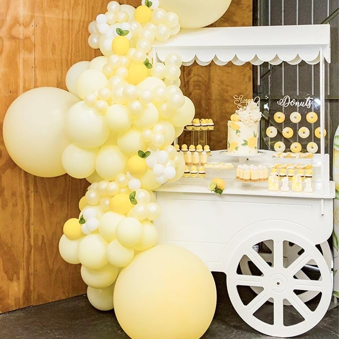 PartyWoo Pastel Yellow Balloons 100 pcs Different Sizes of 36 18 12 10 5 Inch Small Mini Light Pale Yellow Balloon Arch Kit Garland for Baby Shower Easter Birthday Party Decorations Yellow-Q07
