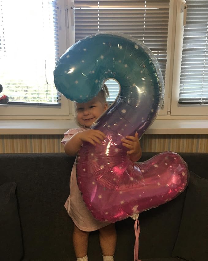 10 Balloon Number, Starry Sky Number 10th Birthday Balloons 40 Inch, 10 Years Old Starry Sky Birthday Decorations for Boys Girls, 10th Anniversary Decorations