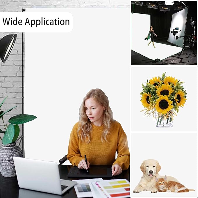 White Photography Backdrop for Photoshoot, Photo Backdrop Curtain, White Backdrops for Party Portrait Photoshoots Video Studio 10FTx20FT