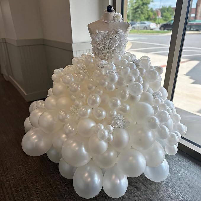 Pearl White Balloons, 12 Inch 30 Pcs Bright Royal Clear Latex Balloons for Arch Helium Birthday Wedding Baby Shower Anniversary Party Decorations