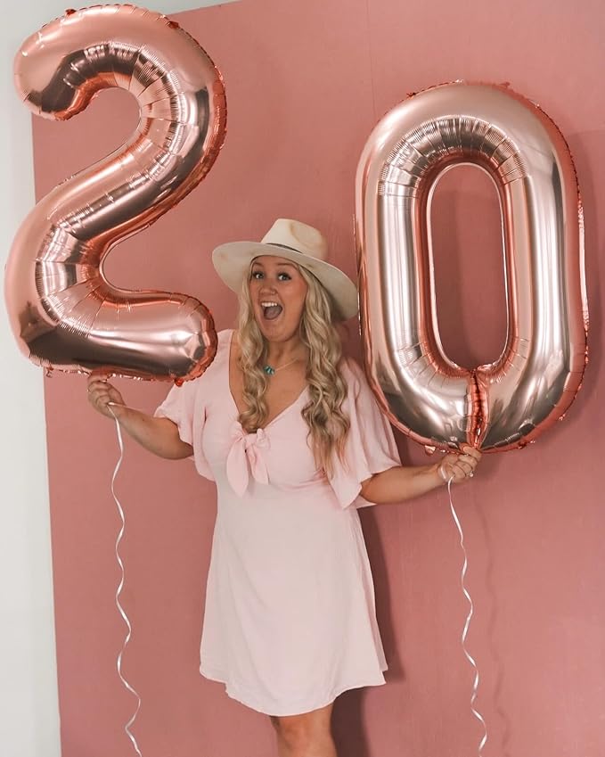 10 Balloon Number, Rose Gold Number 10th Birthday Balloons 40 Inch, 10 Years Old Rose Gold Birthday Decorations for Boys Girls, 10th Anniversary Decorations