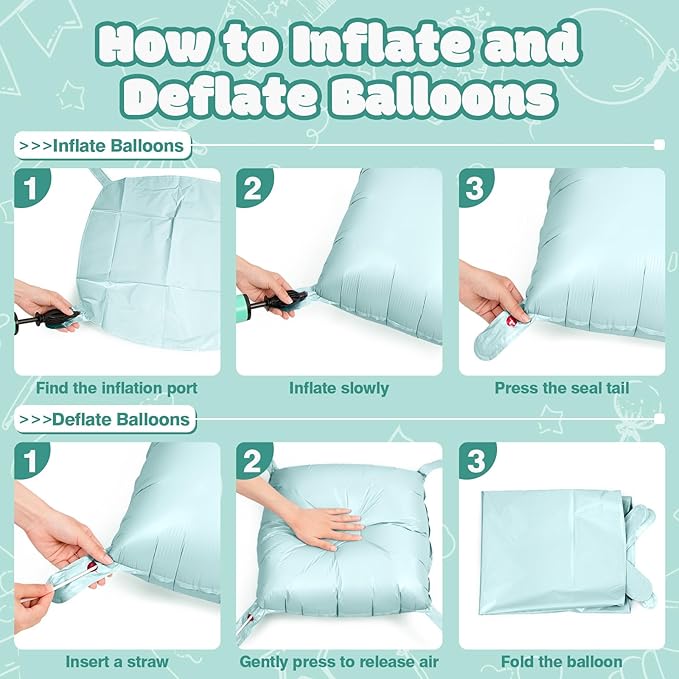 NISOCY 25PCS Pastel Green Square Foil Balloons Wall Backdrop Double Sided Pastel Green Balloons Arch Kit for Birthday Baby Bridal Shower Gender Reveal Easter Wedding Anniversary Party Decorations