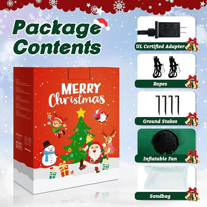 Taman 6.2 FT Christmas Inflatable Decorations, Gingerbread Man with Snowman Propeller Built-in Bright LED Light Blow Up for Yard, Garden,Lawn Outdoor Holiday Yard Decorations