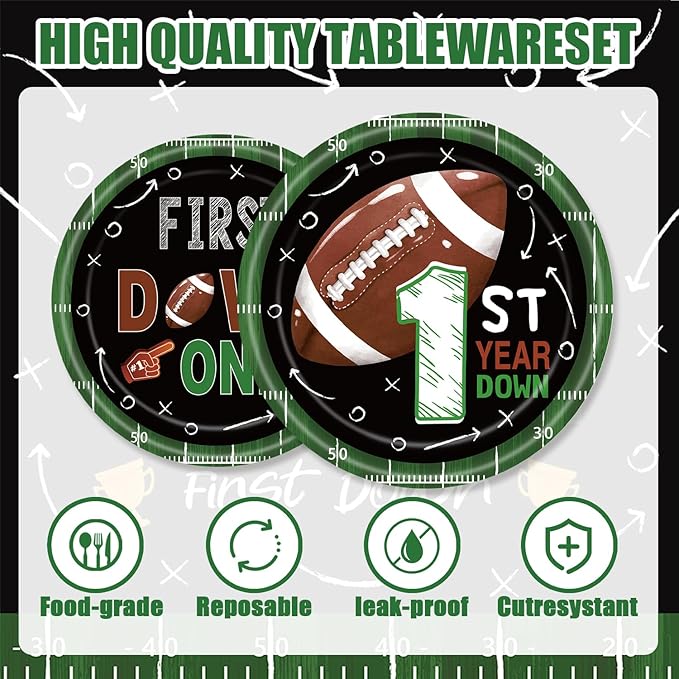 96Pcs Football Party Supplies Sport Theme Tableware Set Red Football Plates Napkins Forks Serves 24 For American Rugby Touchdown Tailgate Birthday Party Supplies