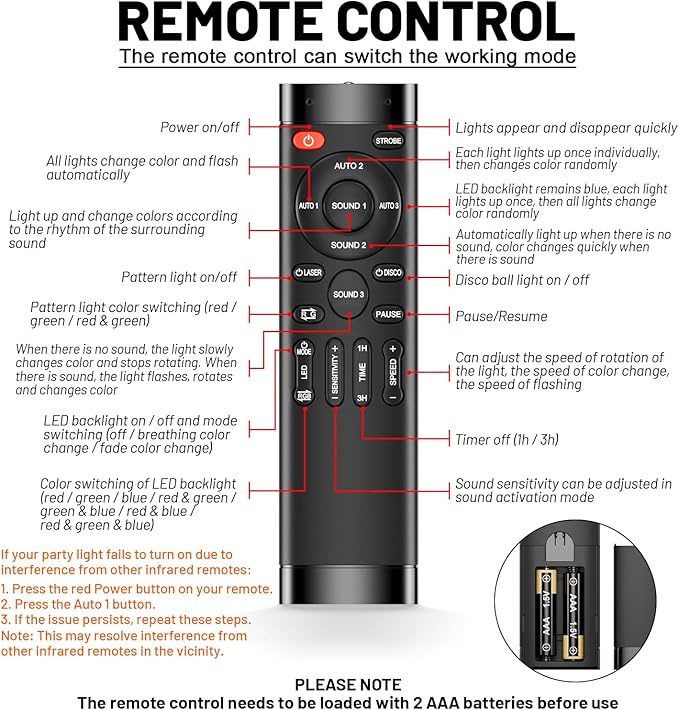 Party Lights, DJ Disco Light Disco Ball Light Sound Activated Strobe Stage Lights for Parties Birthday Christmas Gift Wedding Karaoke KTV Bar Club Pub Dance Home Room Halloween Decorations