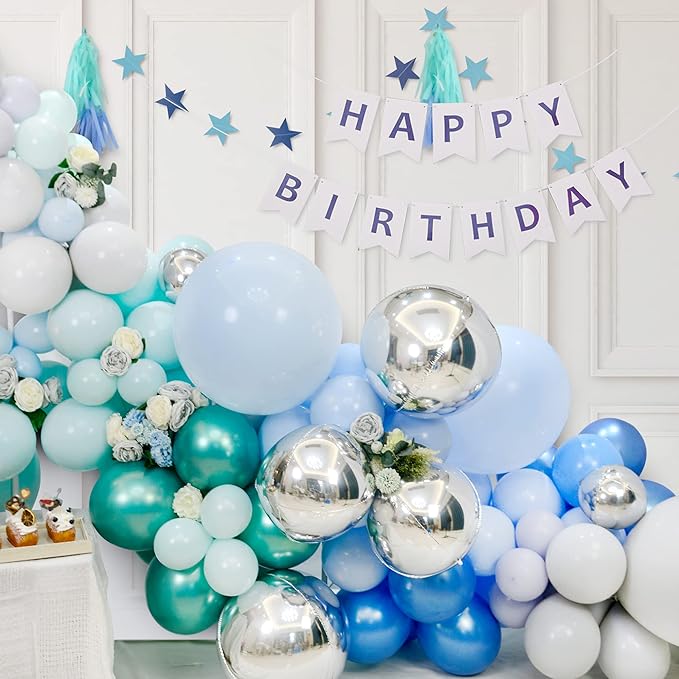 14pcs Silver Foil Balloons Mylar Metallic 22in 15in 10in Different Sizes Large Chrome 360 Degree 4d Round Helium Silver Balloons Party Decorations