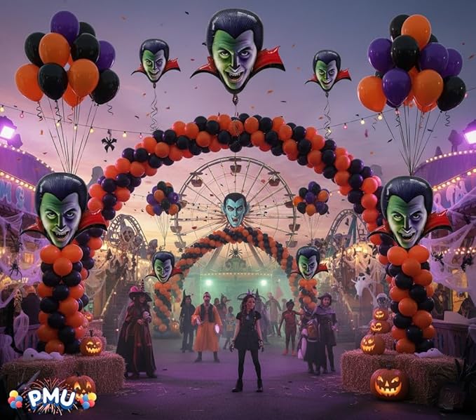 PMU 25 Pc Halloween Party Decoration Accessory 46 Inch Dracula Design Mylar-Foil Balloon